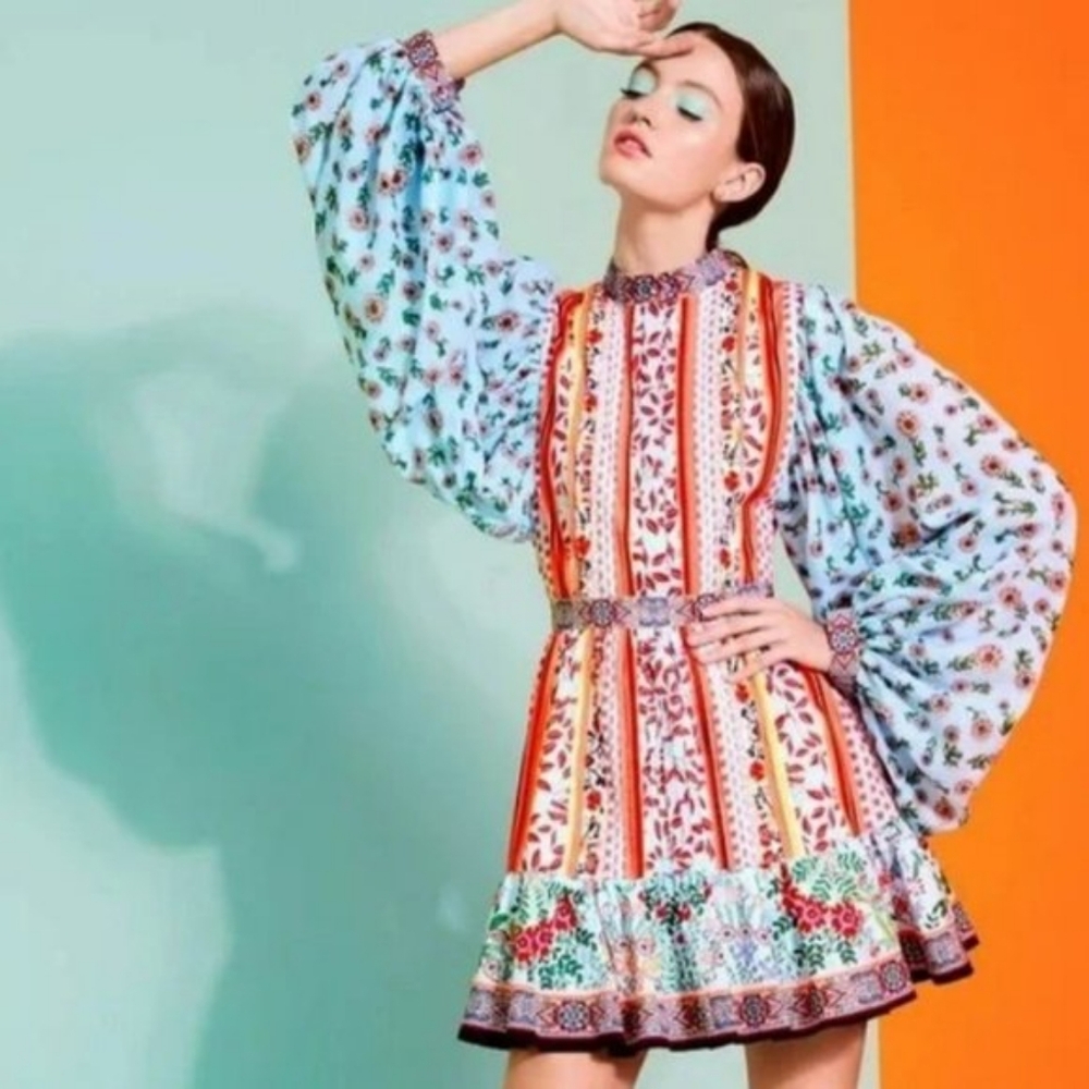 Cotton Dress Multicolor Alice and Olivia